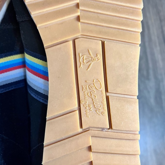 *Penguin | Black Suede  Canvas Multi Color Striped Sneakers Size 10 - Picture 9 of 16